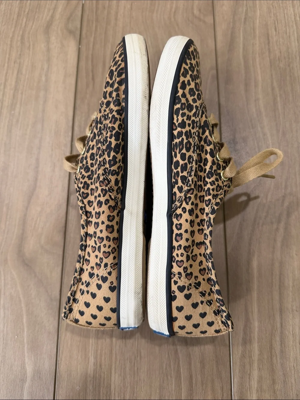 Keds Leopard Print Canvas Sneakers - Tan/Black with Pink Lining